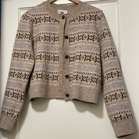 Marled Fair Isle Cardigan L - Picture 1 of 5